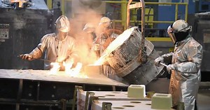 39K views · 220 reactions | Newport News Shipbuilding’s Foundry recently poured four copper nickel castings to mark the shop’s start of advance construction for the Columbia Class Submarine Program. The castings were for the main ballast tank. Watch a highlights video of the pour below. | HII | Facebook