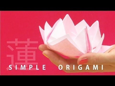 "Origami Lotus" - 3 mins ORIGAMI Tutorial with beautiful Japanese papers #01 -