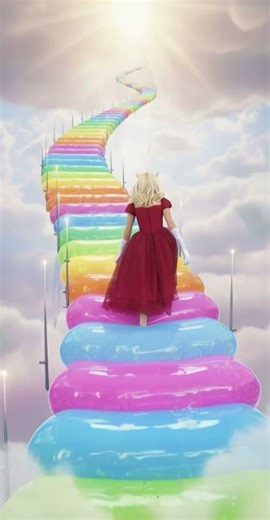 Rainbow Jelly Stair Level Up 👑 Squishy Steps! #shorts