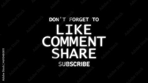 end screen. Animation of a Subscribe, Likes and share. End Screen Template.