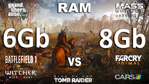 6Gb vs 8Gb RAM Test in 7 Games