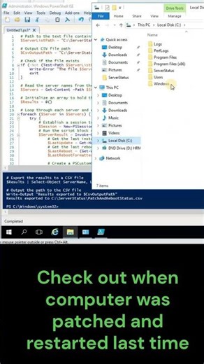 Check out when computer was patched and restarted last time #techvideo #windowsserver