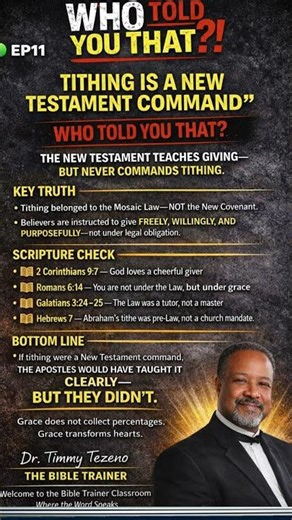 “Tithing Is a New Testament Command” — Who Told You That? | Dr. Timmy Tezeno