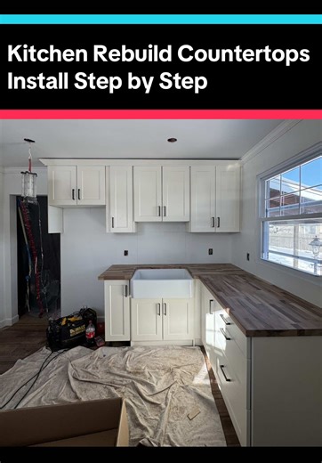 Kitchen Rebuild Countertop Installation Step by Step #DIY #kitchen #rebuild #countertops #howto