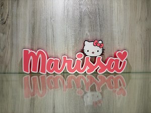 Cute Kitty Name Plate Sign Game Room Nursery Birthday Christmas Gift Hello Name Kitty Cake Topper Gift Birthday Kitty Kid Room Decor - Etsy