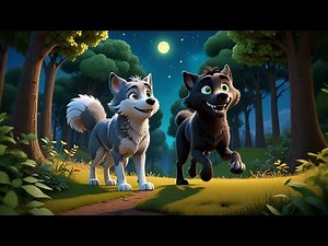 Three Little Wolves Howl at the Moon | Wolf Song for Kids | Nursery Rhymes and Learning Songs