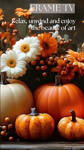 Autumn Pumpkin Floral Art | Cozy Slideshow | Art Framed Screensaver for Your TV | Relaxing Fall Deco