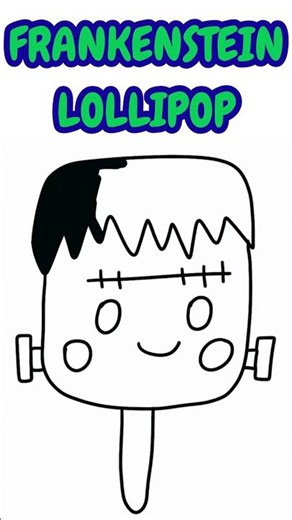 How to Draw a Cute Frankenstein Lollipop