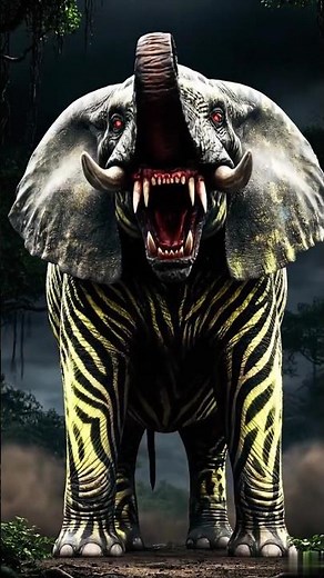 “Elephant–Zebra Hybrid Transformation | Terrifying Animal Mutation (4K Cinematic)”