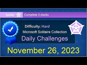 Microsoft Solitaire Collection: Spider - Hard - November 26, 2023