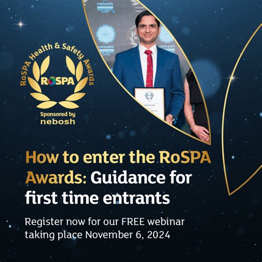To celebrate the launch of the RoSPA Health and Safety Awards 2025, this November, we have two FREE award webinars to help you get started on your awards journey! Our first webinar: How to enter the RoSPA Awards: Guidance for first time entrants, takes place November 6, 2024, at 11:00 GMT. Whether you're a small start-up or an established organisation seeking to stand out and be acknowledged for your exceptional achievements, this webinar will offer exclusive insights on how to navigate the RoSP