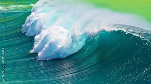 Large ocean wave curling