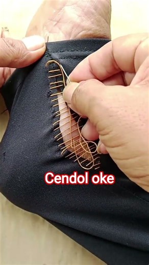 easy way to sew torn black pants #sewing