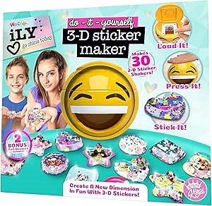 ACTIVITY KINGS ILY DIY 3D Sticker Maker – Arts & Crafts Kit for Kids Ages 6+ | Makes 30 Custom Stickers Fun & Creative Toy Gift for Boys & Girls