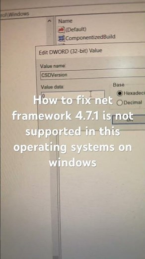 How to fix net framework 4.7.1 is not supported in this operating systems on windows