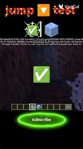 jump test for ice book and cobweb #minecraft #trending #viral #shorts