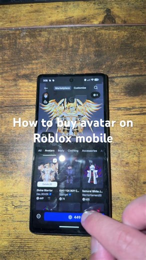 How to buy avatar on Roblox mobile