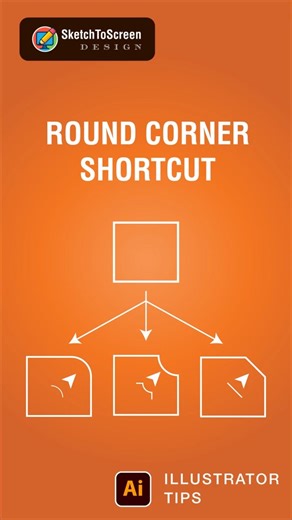 Illustrator 2026 Tips - Round Corners in 1 Click! 🤯 | Illustrator Shortcut