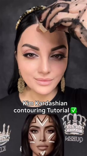 Luiza Galstian on Instagram: "Kim Kardashian’s Contour Tutorial ✅Do you like it?#makeup #trend #tutorial #trending #fyp"