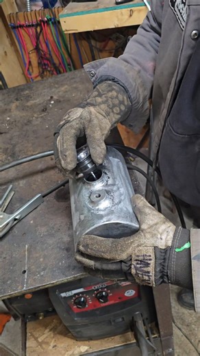 Hayley on Instagram: "Custom oil tank from scratch on a Harley-Davidson Sportster chopper. Fabrication, welding, no prefab parts. Bungs shown last video. Pressure test next. Built undergeared, wrong zone, on Mythic like its always been."