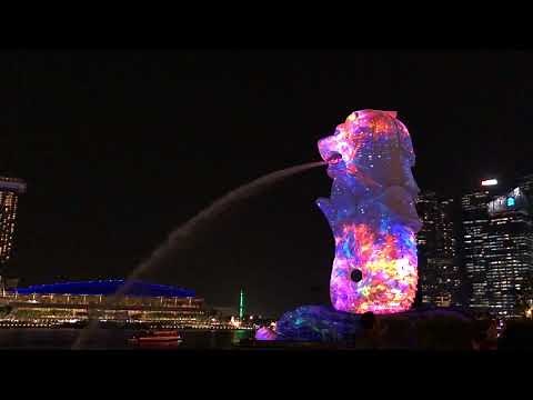 Merlion light show in Singapore