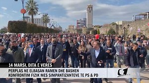 39K views · 444 reactions | Do te duhej te ishte nje dite festive por kete here politikia nuk e la te tille 14 marsin, diten e veres. Mberritja ne te njejtin orar e Edi Rames dhe Lulzim Bashes ne Elbasan u shoqerua me perplasje mes simpatizanteve te dy forcave politike. | TV1 Channel - Shkodër | Facebook