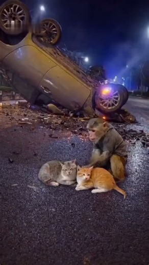 😱 Monkey CRASHES Car and Causes MASSIVE Blast! You Won’t Believe This! 💥🐒#shorts