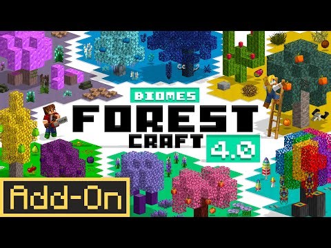 FOREST-CRAFT 4.0 ADDON Adds 10 INSANE Biomes to Minecraft Bedrock Survival!