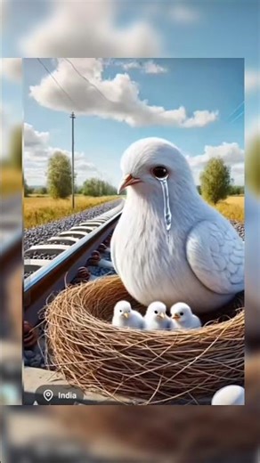 The pigeon lost his yellow chick 😭😭#aianimalstory #emotional story