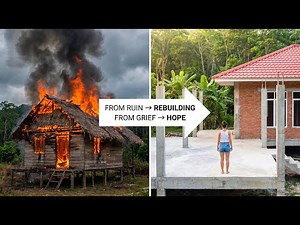 A Young Girl Rebuilds Her Bamboo House After Fire - From Ashes to a Dream Home