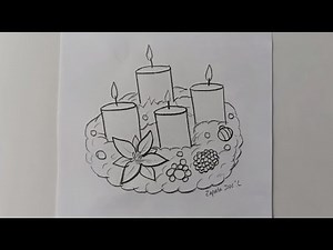 How to draw an advent wreath
