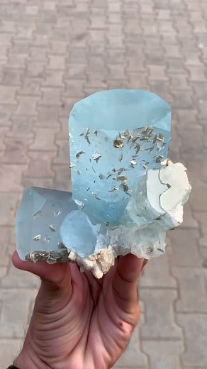 8.9K views · 571 reactions | Presenting This Collector Choice Natural Aquamarine Specimen With Muscovite Mica From Nagar Valley GB Pakistan. Weight: 791 Grams Available DM For Price | Hamza Gems Minerals | Facebook