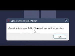 error cannot write in game folder you don`t have write permission ( solution )