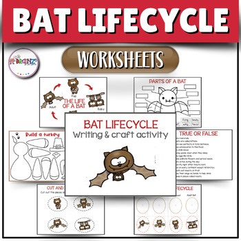 Bat Lifecycle Worksheets | Cut & Paste, Coloring, Writing, and Craft Activities