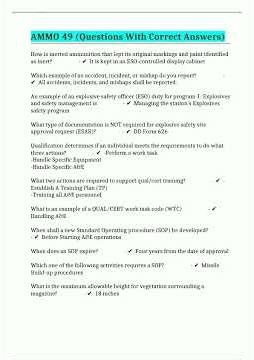 AMMO 49 Questions With Correct Answers