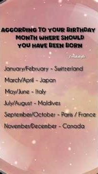 Find your birthday month।। your birthplace 😱🥲