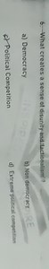 What creates a sense of disunity and 'factionalism'? a) Democra... | Filo