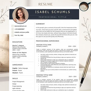 Professional Resume Template | Modern Resume Design 2024 | Minimalist 1-2 Page Summary| Editable Word Format | Cover Letter & References Included - Etsy Canada