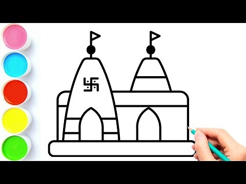 How to Draw a Temple | Simple Temple Drawing | Temple Drawing | Temple | Draw smart