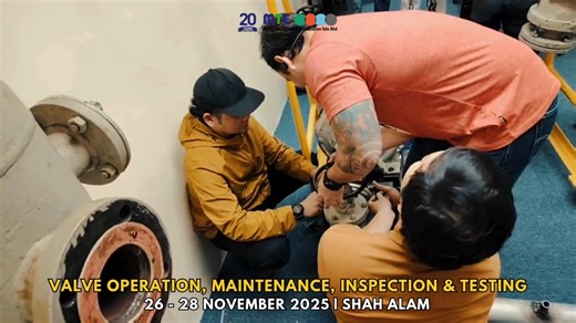 🎥 Program Recap: Valve Operation, Maintenance, Inspection & Testing Here’s a quick look back at our Valve Operation, Maintenance, Inspection & Testing training held on 26 – 28 November 2025 in Shah Alam! Participants gained hands-on experience and practical knowledge in: 🔧 Valve operation and maintenance procedures 🔍 Inspection techniques for various valve types 🧪 Testing methods to ensure reliability and performance Thank you to all participants for your active involvement throughout the tr