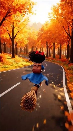 “Autumn Broomstick Adventure – Magical Studio Ghibli Witch Flight in 8K”