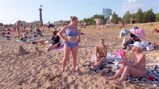 Saint Petersburg RUSSIA Public BEACH 4K WALK