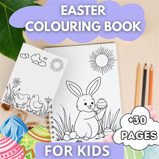 Easter Coloring Pages for Kids – Fun & Easy Printable Activity Book - Etsy