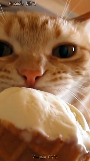 21 reactions | When the ice cream is just too good to resist...  This cat’s not sharing, but who could blame them?! #IceCreamLover #FunnyCats #Cat #funnypets #funnyreels | Amanda DIY's | Facebook