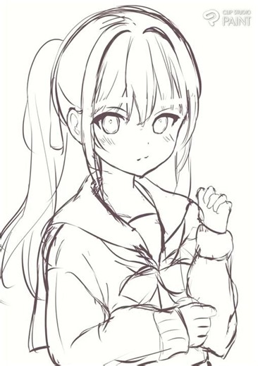 1時間でポニーテール女子を描いてみた！1 Hour Anime Girl Drawing #digitalartist #drawing #イラストメイキング