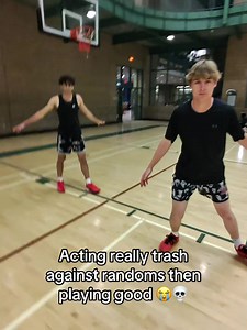 Acting really trash against randoms then playing good (Part 6) #fyp #basketball #sports #viral #hoops