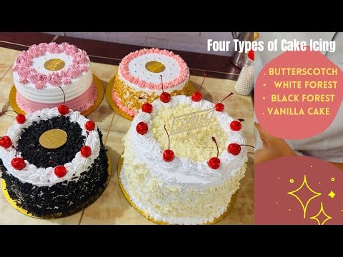 FREE Baking Class 🎂 | Learn 4 Cake Icings – Butterscotch, Vanilla, Black Forest & White Forest