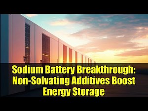 Sodium Battery Breakthrough: Non-Solvating Additives Boost Energy Storage