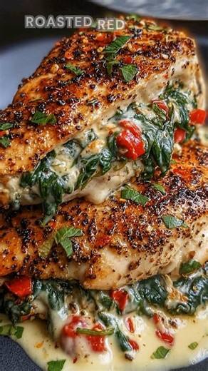 940K views · 10K reactions | Chicken breasts sliced and stuffed with...