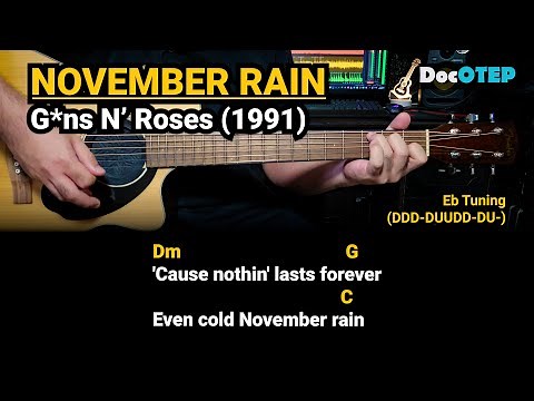 November Rain - Guns N’ Roses (1991) Easy Guitar Chords Tutorial with Lyrics